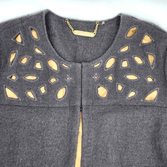 Soft Surroundings Long Wool Jacket Womens Size Petite XL Grey Paris Runway - Picture 2 of 8